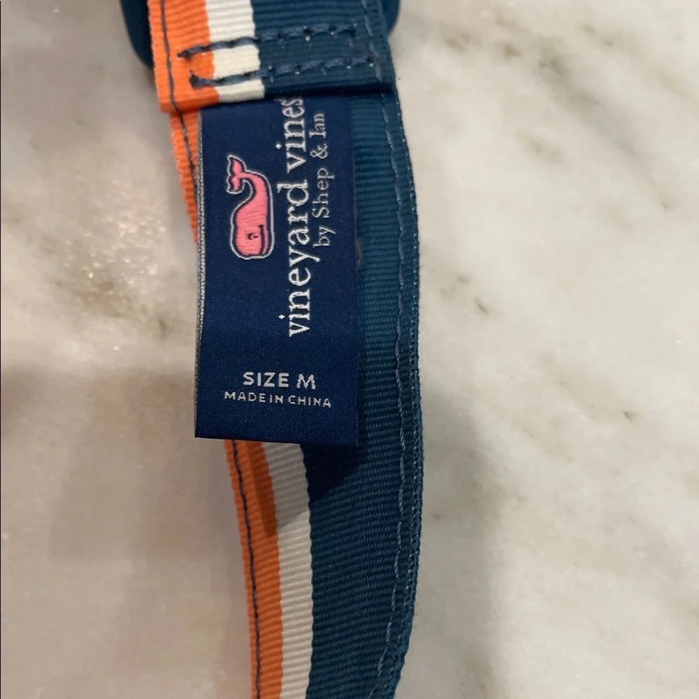 Vineyard Vines Kids M Blue and Orange belt 33.5